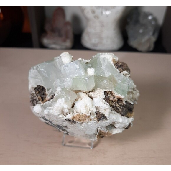 Natural Green Apophyllite Stilbite Cluster RMI825 – Gem Avenue Rare Green  Cubed Apophyllite Specimen